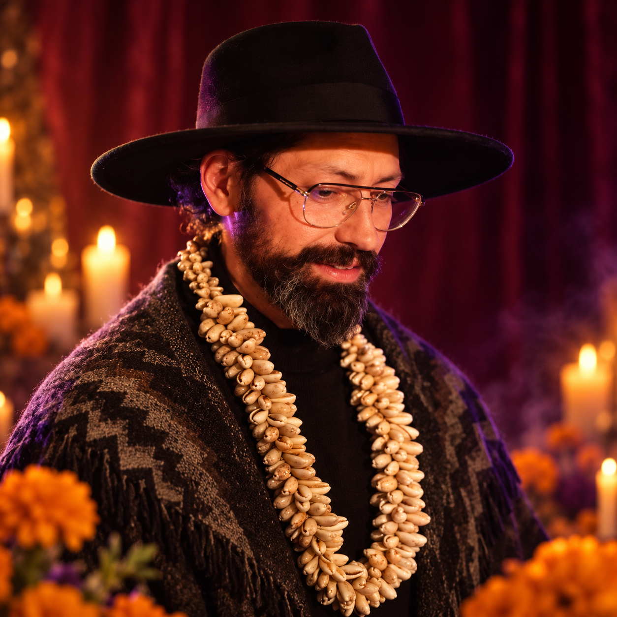 DJ Enning Monte in a black hat and glasses